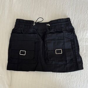 Women’s mini black cargo skirt